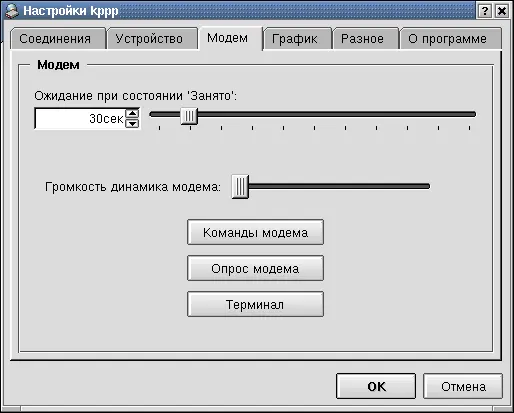 Рис 1415 Вкладка Модем Переключатель Использовать lockфайлфайл блокировки - фото 79