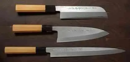 Sansuimon Usuba Deba Yanagiba Honyaki Santoku - фото 582