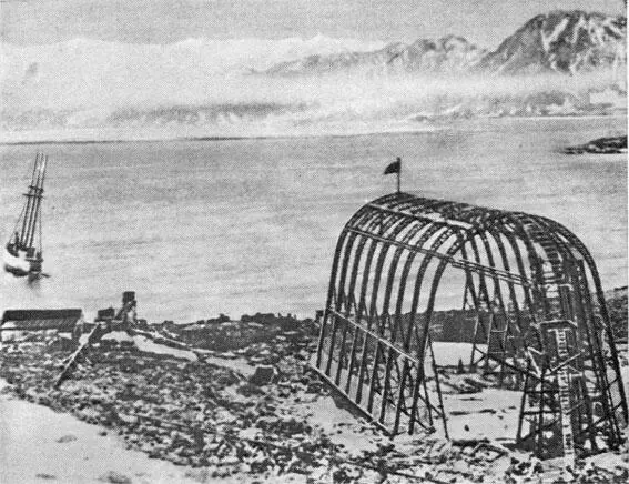 Шпицберген УэлманКамп Строительство эллинга для дирижабля 1909 г Из книги - фото 6