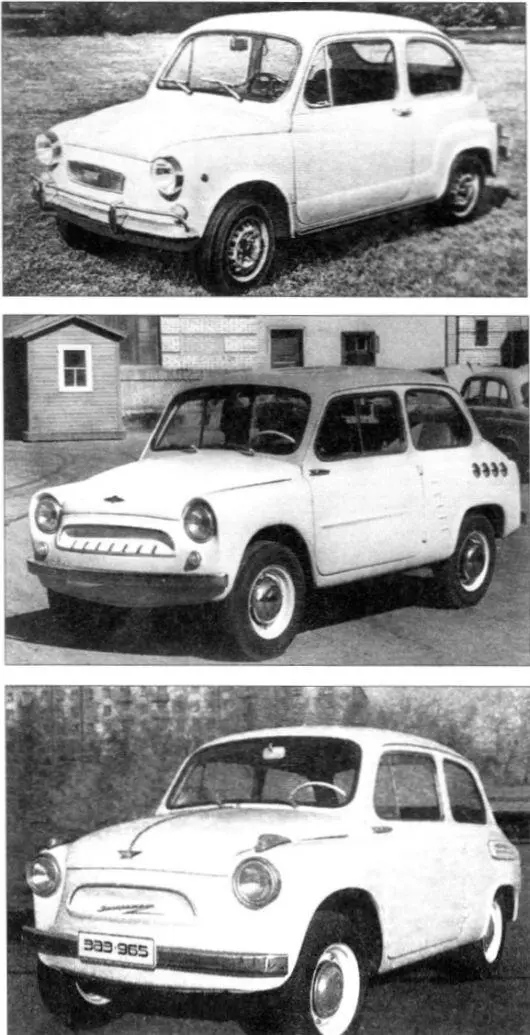 Рождение Запорожца вверху прототип FIAT600 в центре опытный - фото 62