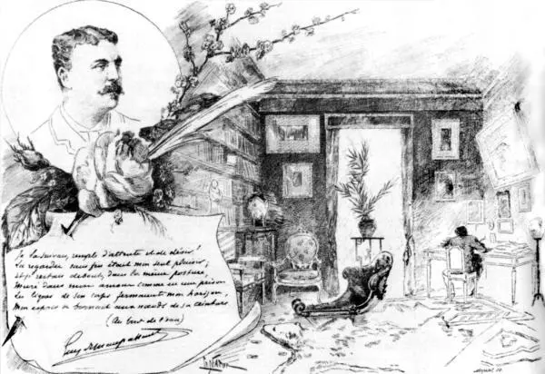 Рабочий кабинет Мопассана Рисунок из газеты Ля Журнэ от 15 дек 1885 г Фото - фото 17