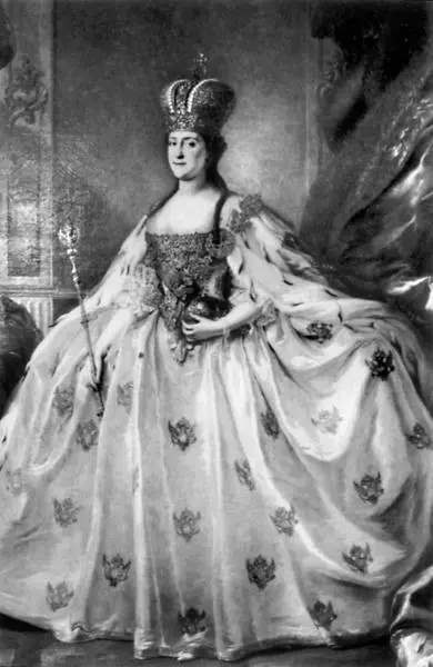 Екатерина II Великая 17291796 в платье для коронации Портрет работы Стефано - фото 11
