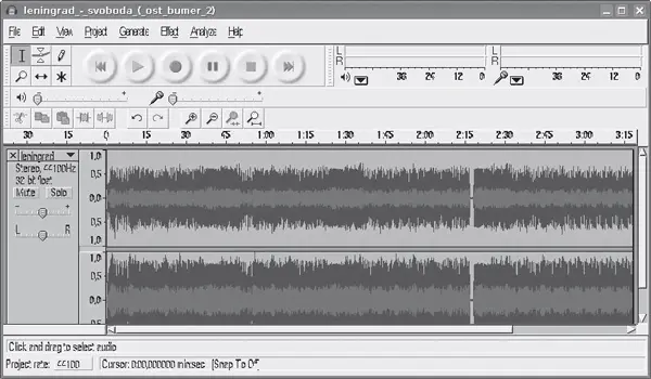 Рис 348Окно аудиоредактора Audacity В качестве звукового движка Audacity - фото 80