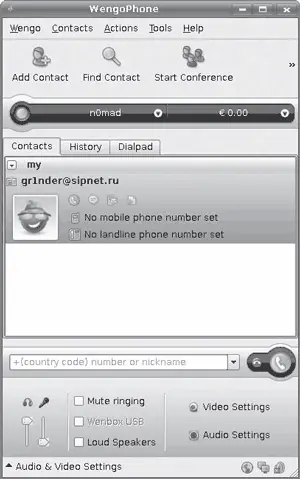 Рис 426Клиент SIP WengoPhone Клиент Ekiga В дистрибутиве Ubuntu в качестве - фото 121