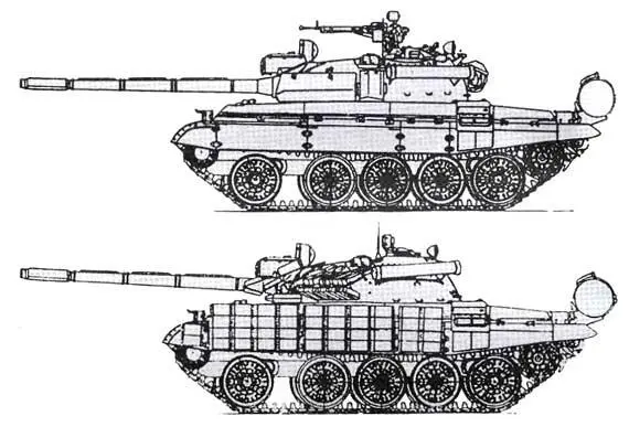 Танки Т55М 1983 г вверху и Т55МВ 1985 г модернизации Т55 - фото 127