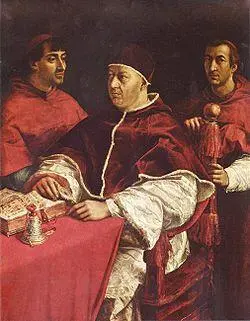 Рафаэль Санти Портрет Льва X с кардиналами Джулиано Медичи и Луиджи Росси В - фото 43