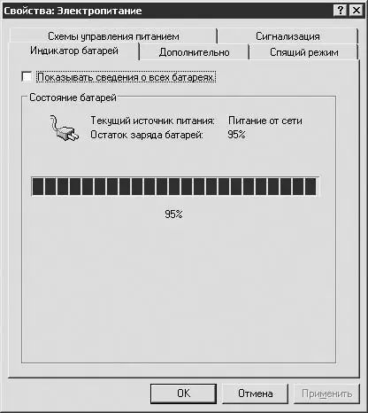 Рис 1311 Вкладка Индикатор батарей Для этого необходимо установить флажок - фото 130