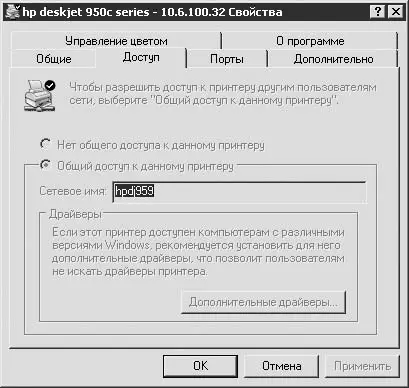 Рис 159 Открытие сетевого доступа к принтеру Для открытия сетевого доступа - фото 162