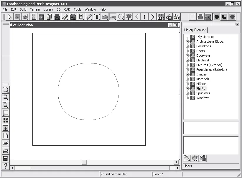 Рис 71Клумба круглой формы в программе Landscaping and Deck Designer 5 - фото 55