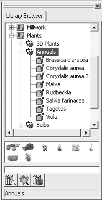 Рис 74Содержимое папки Annuals Однолетние библиотеки программы Landscaping - фото 58