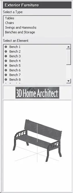 Рис 83Элемент Bench 3 Скамья 3 в библиотеке программы 3D Home Architect - фото 65