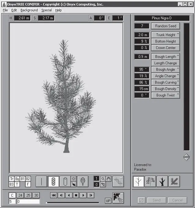 Рис 918Главное окно программы OnyxTREE CONIFER Все элементы управления - фото 101