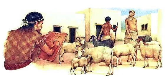 Писец записывает сколько баранов и коз есть у крестьянина Он пишет - фото 25