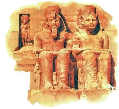 У входа в Большой храм высечены колоссальные изображения сидящего царя Малый - фото 28