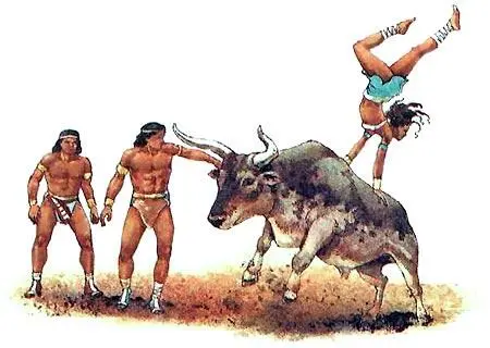 Юноши и девушки занимались опасным спортом хватали быка за рога и кувыркались - фото 53