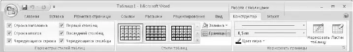 Рис 573Работа с таблицами вкладка Конструктор Рис 574Выбор стиля - фото 310
