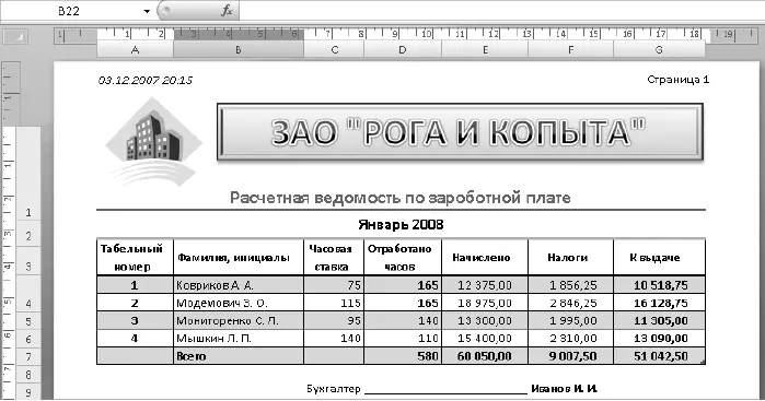 Рис 655Пример форматирования расчетной ведомости Подведение итогов - фото 414