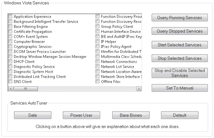 Рис 514 Подраздел Services раздела Tweaks Query Running Services - фото 85