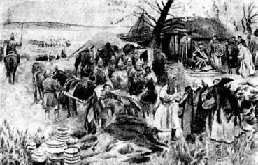 К Лебедев Сбор дани Князь с дружиной ринулся на ранее ограбленных его - фото 95