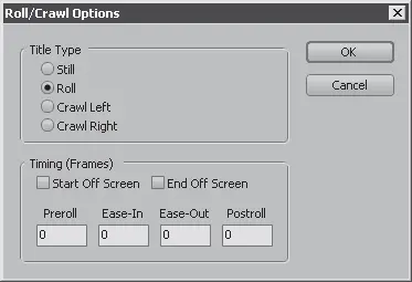 Рис 520Диалог RollCrawl Options Свойства движения титра 7 Установите - фото 85