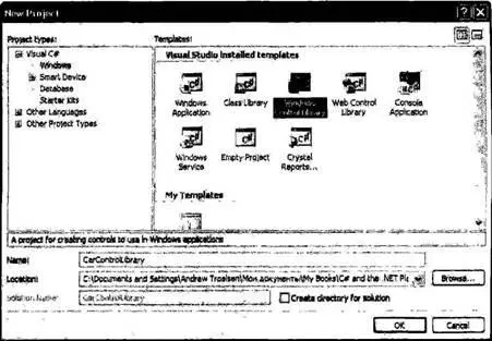 Рис 2127 Создание нового рабочего пространства Windows Control Library После - фото 301
