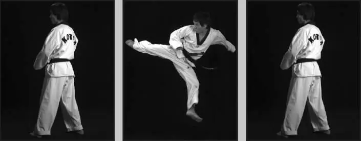 43118 Боковой реверсивный в прыжке Техника выполнения задних ударов - фото 66