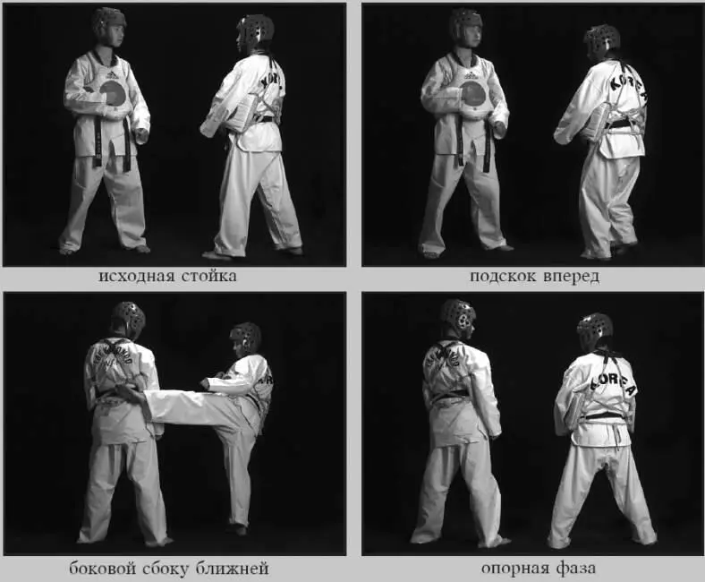 53318 Подскок вперед боковой сбоку ближней подшаг вперед обратный - фото 124