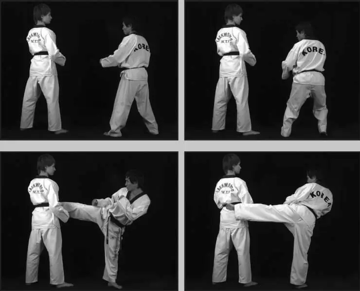 74216 Отработка комбинации скачок вперед боковой сбоку дальней боковой - фото 257