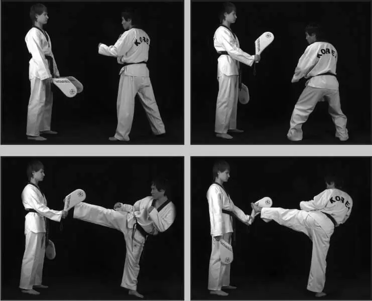 74219 Отработка комбинации скачок вперед боковой сбоку дальней боковой - фото 260