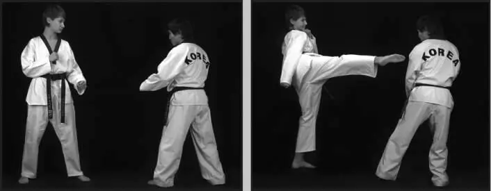 74295 Отработка комбинации скачок назад от бокового сбоку дальней боковой - фото 373