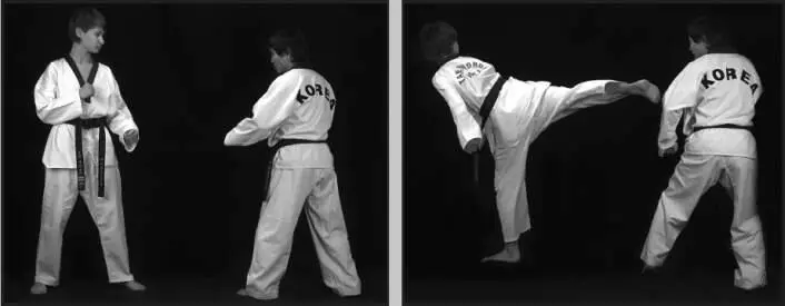 74296 Отработка комбинации скачок назад от заднего прямого боковой сбоку - фото 375