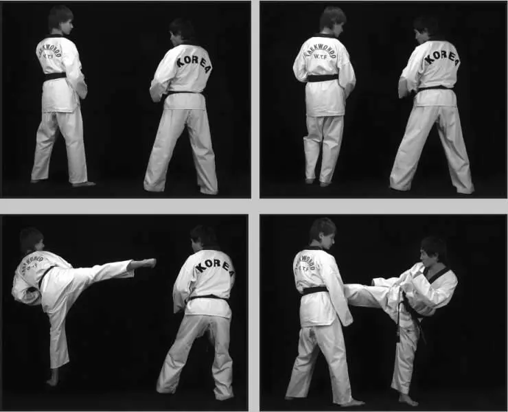 74297 Отработка комбинации скачок назад от бокового прямого ближней - фото 377