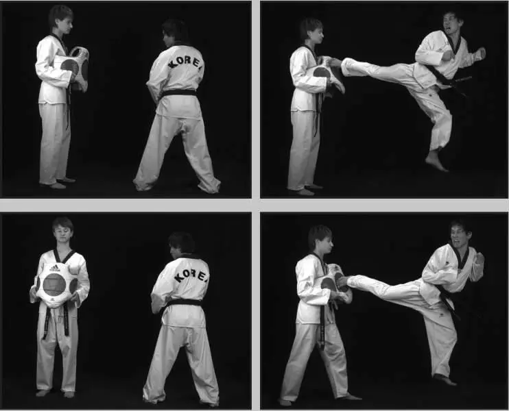 742113 Отработка заднего обратного удара прыжком в качестве встречного в - фото 404