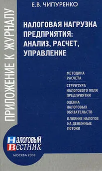 Е. Чипуренко - Налоговая нагрузка предприятия: анализ, расчет, управление