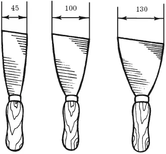 Рис 1 Различные виды шпателей размеры даны в мм Шпатлевание процесс - фото 1