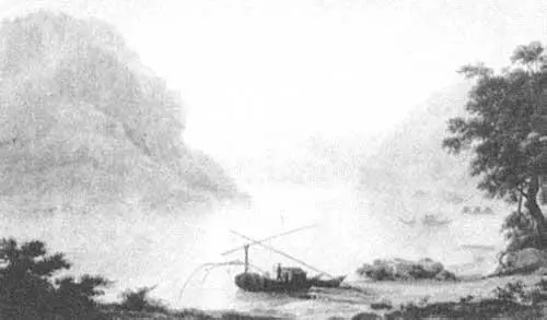 Скала Лорелеи на Рейне Гравюра по рисунку Дильмана 1830 Подготовленный - фото 4
