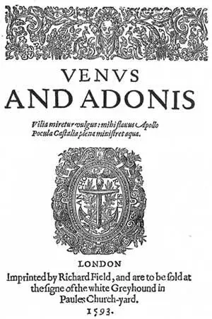 Заглавная страница первого издания Венеры и Адониса Издавались они сначала - фото 2