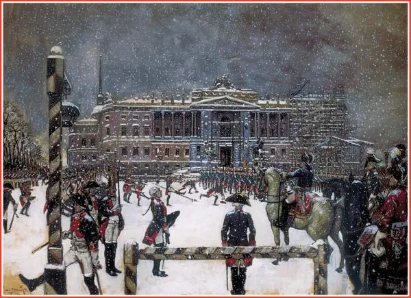 А Бенуа Парад при Павле I 1907 г Благодаря несчастному отношению Павла к - фото 3