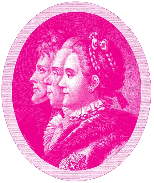 Екатерина II Павел I и Александр I в медальоне С гравюры Бельдта - фото 5