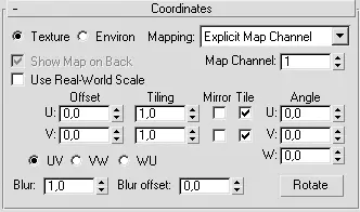 Рис 322Свиток Coordinates Координаты настроек карты Bitmap Растровое - фото 233