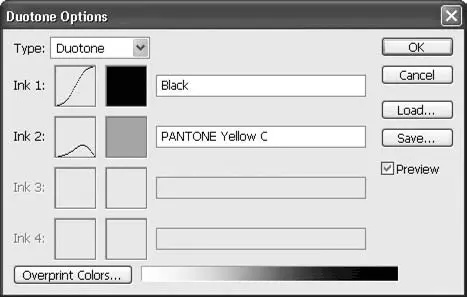 Рис 85 Окно Duotone Options Настройки режима двух красок Основная - фото 59