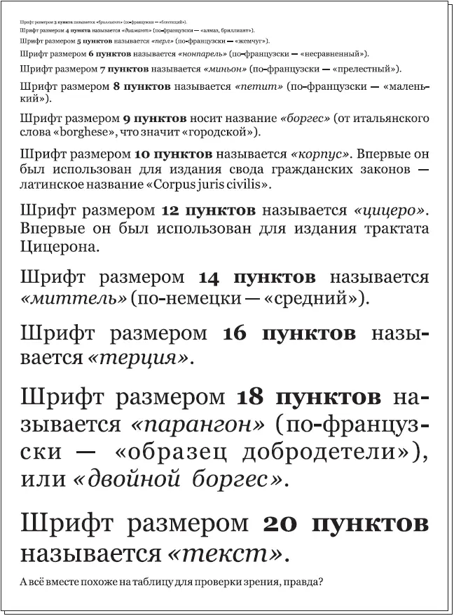 Рис 112 Текст набранный одной гарнитурой но разным кеглем В былые времена - фото 15