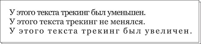 Рис 133 Текст с разными значениями трекинга Кернингтакже может применяться - фото 249