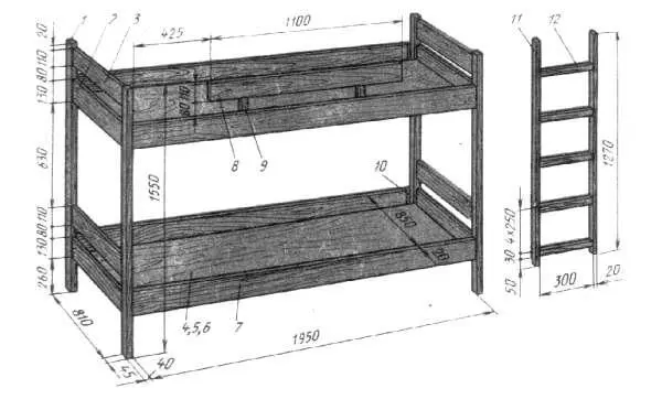 Рис 95 Двухъярусная кровать Для изготовления передних стенок можно - фото 121