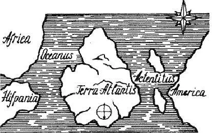 Рис 35 Старинная карта с изображением легендарной Атлантиды У всех древних - фото 38
