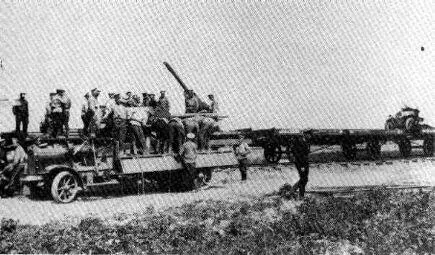 Русская 75мм зенитная батарея на железнодорожной платформе апрель 1915 г К - фото 54