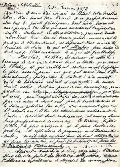 Автограф письма М А Бакунина Набруцци 1872 г М А Бакунин в последние - фото 53