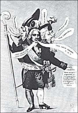 Тайлеран человек о шести головах Карикатура 1815 года На надписях - фото 170