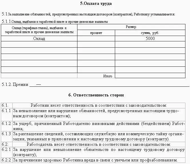 Рис 43 Образец трудового договора заключаемого с работником на - фото 105