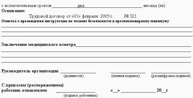 Рис 47 Образец приказа распоряжения о приеме на работу по срочному договору - фото 120